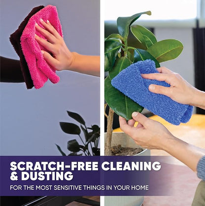 Microfiber Wholesale Pronto Cloths, Dual-Sided Microfiber Cleaning Towels, Soft Plush & Scrub Cloths for Dusting, Scrubbing, Kitchen, Windows & Car Detailing, Absorbent Bulk 25-Pack Multicolor