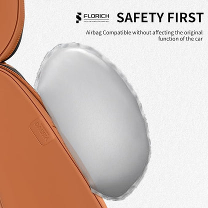 FLORICH Seat Covers, Car Seat Covers Full Set, Luxury Nappa Leather Seat Covers, Breathable and Waterproof Car Seat Protector 5 Seat, Automotive Seat Covers Universal Fit for Most Cars-Brown&Black