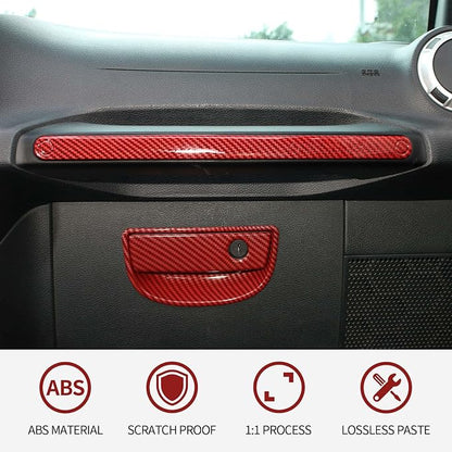 RT-TCZ for Jeep JK Interior Trim Kit Red, JKU Center Console Dashboard Panel Trim Cover for Jeep Wrangler JK JKU 2011-2017 Red ABS Carbon Fiber Interior Accessories 10pcs