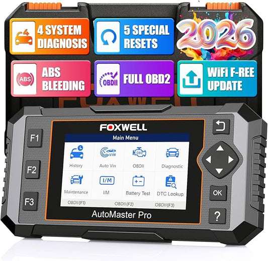 FOXWELL NT614 Elite OBD2 Scanner for DIY Mechanics, Upgrade of NT604, 4 System Diagnostic Tool with 5 Resets (ABS Bleeding, EPB, Oil, SAS, Throttle), Read/Clear Engine/ABS/SRS/Transmission Fault Codes
