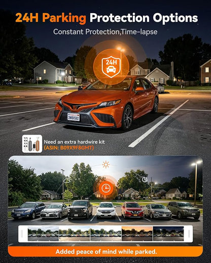 WOLFBOX X5 3 Channel 4K HDR Dash Cam, STARVIS 2 IMX678 8MP Night Vision, 4K+2.5K+1080P Front and Rear Inside Car Camera GPS, Support Voice Control,Touch Screen and 5.8GHz WiFi (Card Not Included)