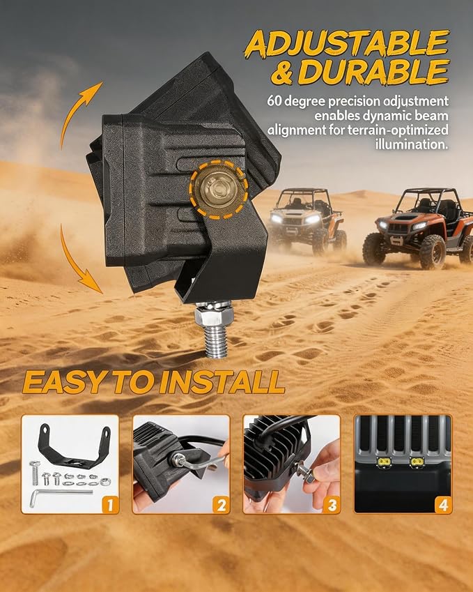 2PCS 3 Inch LED Pod Lights 40W Small Surron Driving Lights | Spot Beam Off Road 4x4 CREE Ditch Lights Super Bright Work Light Cube LED Bumper Lights Fog Light for Truck ATV Motorcycle