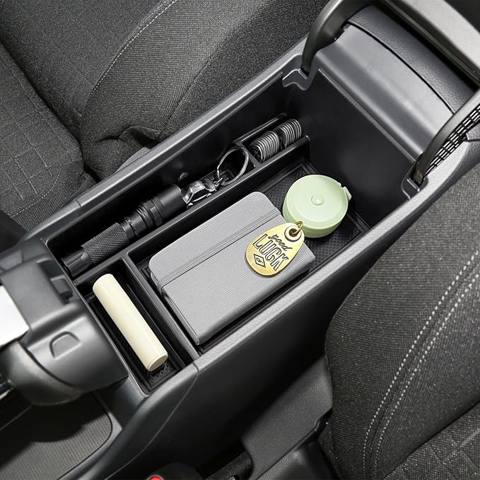HGWEI Center Console Organizer Tray Compatible with Honda HRV 2023 2024 2025 2026 2027 Accessories, Armrest Storage Box for HRV EX/EX-L/LX/SE/Sport/Touring,Black Trim