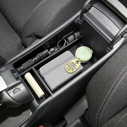 HGWEI Center Console Organizer Tray Compatible with Honda HRV 2023 2024 2025 2026 2027 Accessories, Armrest Storage Box for HRV EX/EX-L/LX/SE/Sport/Touring,Black Trim