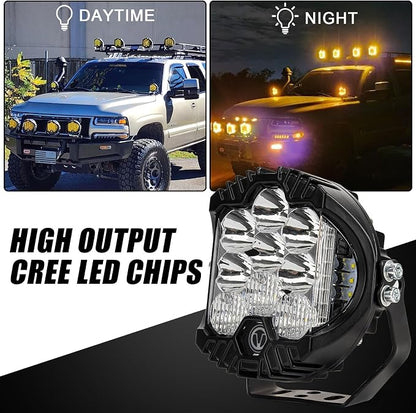 5 Inch Round Offroad Light - PSLER Driving Light Off Road 28W 5000LM Spot Flood Combo Work Light IP67 with DRL for Wrangler Pickup SUV ATV UTV Cart Trucks 4x4 F150（White）