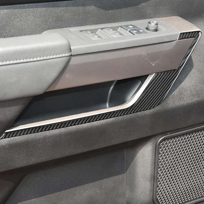 NVCNX Real Premium Carbon Fiber for Toyota Tundra 2022-2026 / Sequoia 2023-2026 2024 2025 Truck Pickup SUV Car Door Armrest Cover Interior Trim Accessories Overlay Sticker 4PCs not for Extended Cab