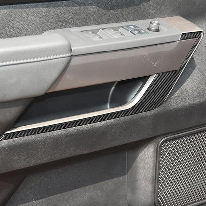 NVCNX Real Premium Carbon Fiber for Toyota Tundra 2022-2026 / Sequoia 2023-2026 2024 2025 Truck Pickup SUV Car Door Armrest Cover Interior Trim Accessories Overlay Sticker 4PCs not for Extended Cab