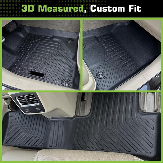 Floor Mats for Acura RDX 2016-2018 (Not for Front Passenger Seat w/ 4-Way Power Adjustment), Heavy Duty TPE Waterproof Non-Slip All Weather Protection Custom, Floor Mats & Cargo Liner