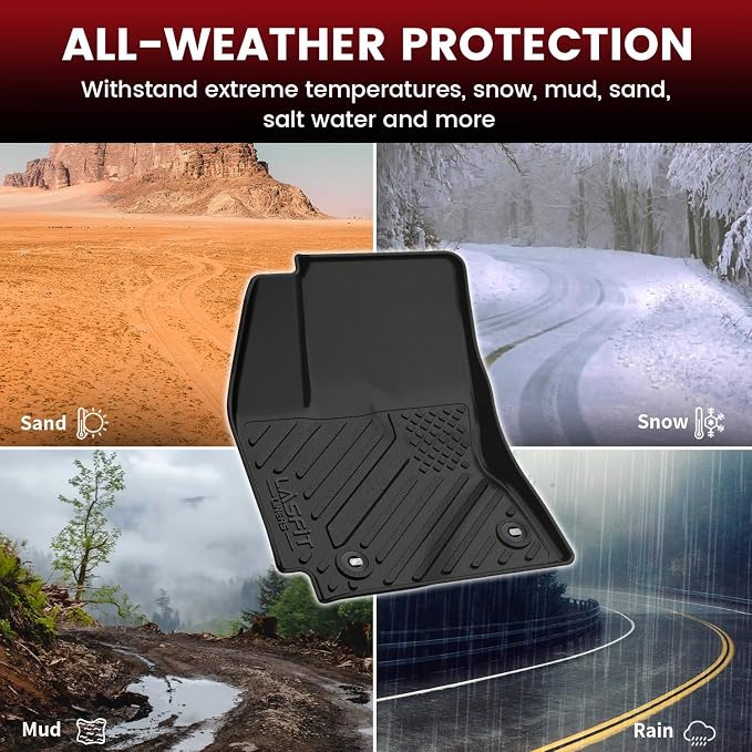 LASFIT Floor Mats for Toyota Corolla Sedan 2014-2019, All Weather TPE Custom Fit Car Liners for Toyota Corolla Accessories 1st & 2nd Row Car mats, Easy to Clean, Black
