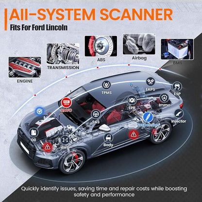 ANCEL FD500 OBD2 Scanner fits for Ford Lincoln Mercury - All Systems Code Reader with Engine, ABS, SRS, Transmission, 4WD Diagnostics - Scan Tool with EPB, Throttle, Oil Reset, Battery Registration