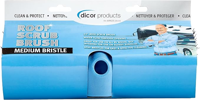 Dicor CP-MB10R Medium Bristle Brush for Exterior RV Roof Cleaning and Maintenance