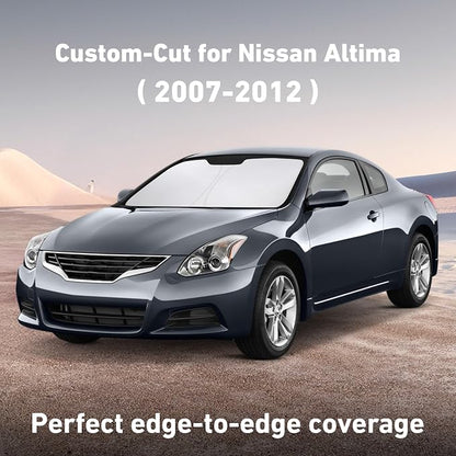 EcoNour Windshield Sunshade Compatible for Nissan Altima 2007-2010 2011 2012, Sun Visor for Front Windshield & Window Sun Shade Cover, UV Heat Blocker & Protector, Car Accessories
