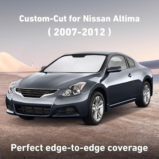 EcoNour Windshield Sunshade Compatible for Nissan Altima 2007-2010 2011 2012, Sun Visor for Front Windshield & Window Sun Shade Cover, UV Heat Blocker & Protector, Car Accessories