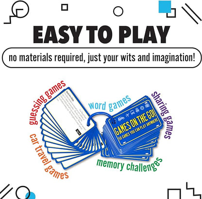 Games on the Go by Continuum Games - Portable Roadtrip Family Games to Challenge and Entertain for 2+ players , Blue