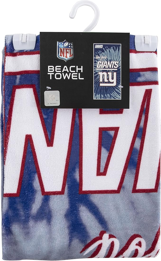 Northwest NFL New York Giants Unisex-Adult Beach Towel, 30" x 60", Psychedelic