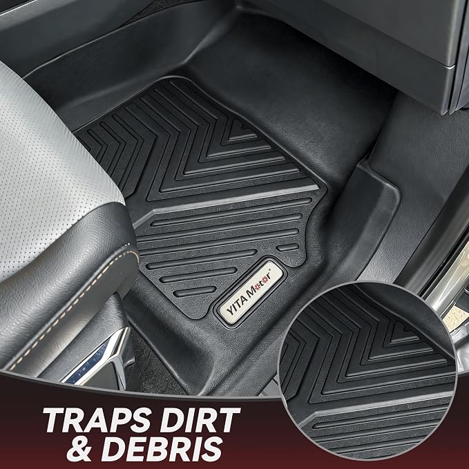 YITAMOTOR Floor Mats & Cargo Trunk Liner for Hyundai Palisade 2020-2025 8 Seat (Fits Bench Seats), TPE Custom Fits 3 Rows Car Mats Automotive Liners Sets