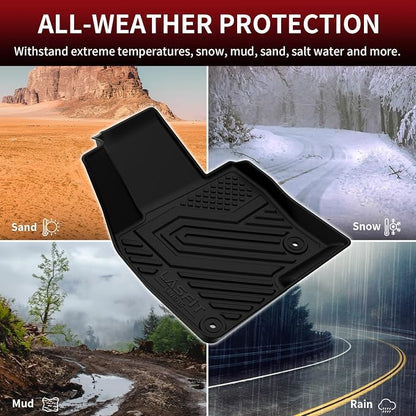LASFIT Floor Mats & Backrest Mats & Trunk Mat for Mazda CX5 2017-2025 All Weather TPE Custom Fit Floor Liners Car Mats Accessories, Include 1st & 2nd Row & Seatback & Cargo Mats, Black