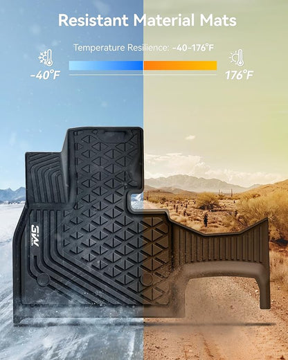 3W BMW iX Floor Mats 2022-2025, xDrive45/50/60 M60 M70, All Weather TPE Custom Fit Floor Liner, 1st 2nd Rows & Trunk Mat Full Set Car Accessories