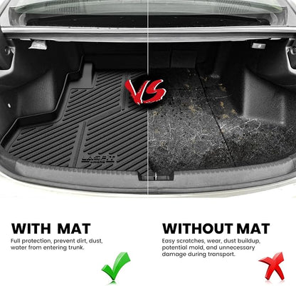 LASFIT Cargo Mat for Acura TLX 2021-2025 Sedan Custom Fit Trunk Mat Cargo Liner with Raised Edges, All Weather TPE Trunk Liner for Rear Cargo Area Protection, Black