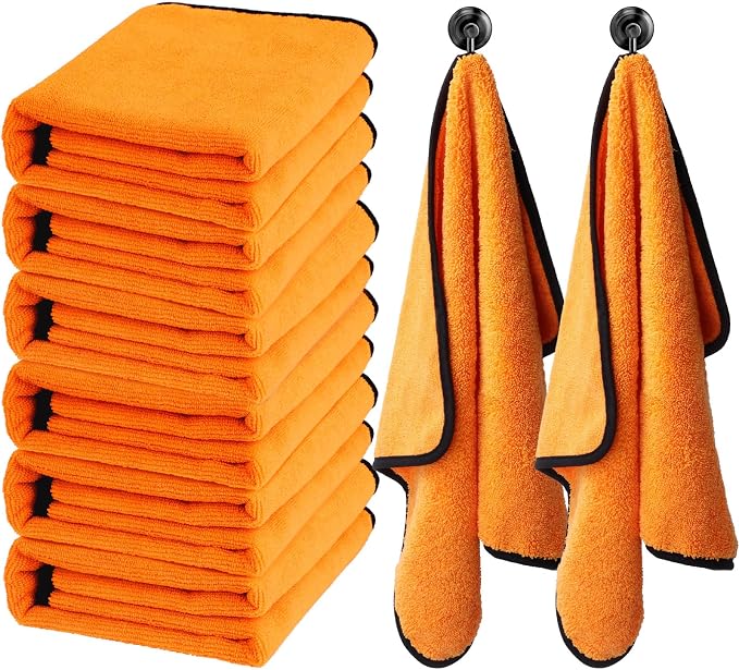 6PCS Microfiber Towels for Cars 36x25 Inch Microfiber Cleaning Cloths Bulk Soft Car Detailng Towel Cloths 450 GSM Detailing Buffing Quick Drying Towel Polishing Waxing Auto Detailing Towel Cloth
