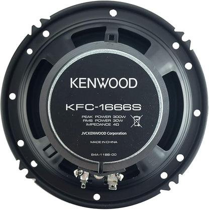 Kenwood KFC-1666S 300 Watts 6.5" 2-Way Car Coaxial Speakers with Sound Field Enhancer - Pair