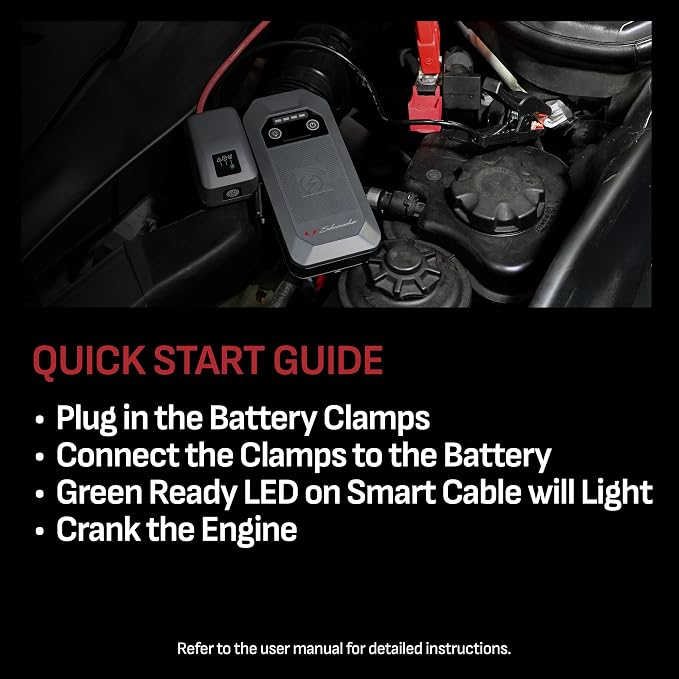 Schumacher Electric 12V Lithium Jump Starter & Power Pack - Portable 1500A Battery Jumper with 10W Wireless Charging, USBA/USBC Fast Charging & Multi-Mode LED Flashlight - 4-in-1 SL1674