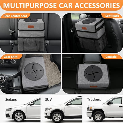 Vankor Car Trash Can Trash Bag Bin Hanging Waterproof Automotive Car Garbage Cans Leak Proof Vehicle Trash Can Grey