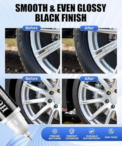 Amiss Crystal Sliver Rim Repair Kit, Wheel Paint and Rim Paint Touch Up Pen for Curb Rash, Universal Alloy Wheel Scratch Repair for Scratches and Scuffs, Car Accessories (Crystal Sliver)