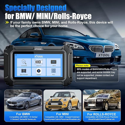 XTOOL IP500 2.0 for BMW OBD2 Scanner, Full Systems Bidirectional Scan Tool with ECU C0ding, Battery Registration Tool for BMW/MiNi/RR, All Services-(Injector C0ding/BMS/ABS), Lifetime Free Update