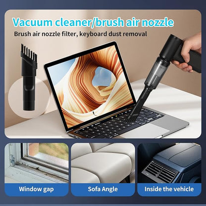 Cordless Air Duster Blower,150000 RPM Brushless Motor, 2-in-1 Vacuum & Blower, 5 Speeds With Power Display, Portable Electric Duster for PC,Car,Keyboard,Sofa,Workshop,Inflatable (29.6, Watt Hours)