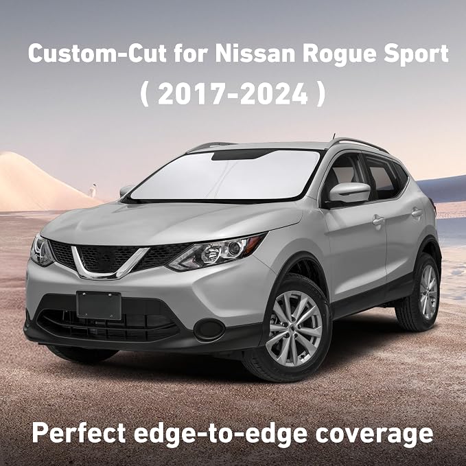 EcoNour Windshield Sunshade Compatible for Nissan Rogue Sport 2017-2022 2023 2024, Sun Visor for Front Windshield & Window Sun Shade Cover, UV Heat Blocker & Protector, Car Accessories