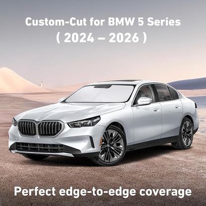 EcoNour Windshield Sunshade Compatible for BMW 5 Series 2024 2025 2026 (530i, 530i xDrive, 540i xDrive, The 550e xDrive) Sun Visor for Window Sunshade Cover, UV Protector, Car Accessories