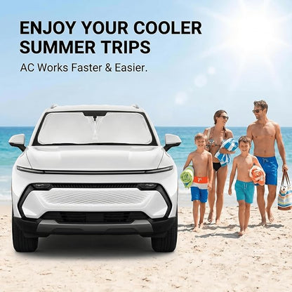 Windshield Sun Shade for Chevy Equinox EV 2025-2026 Sunshade Front Window Shade Custom Fit Equinox EV Accessories Sun Visor Foldable Shade Blocks UV Rays Accessories