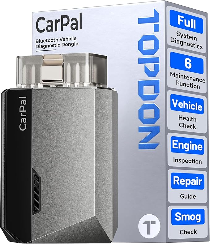 TOPDON Carpal OBD2 Scanner Bluetooth - Scanner for Car, AI-Assisted All System Diagnostic Tool for iOS & Android, Vehicle Health Check, 6 Maintenance Services, Smog Check, Repair Guide