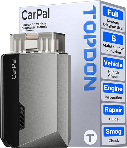 TOPDON Carpal OBD2 Scanner Bluetooth - Scanner for Car, AI-Assisted All System Diagnostic Tool for iOS & Android, Vehicle Health Check, 6 Maintenance Services, Smog Check, Repair Guide