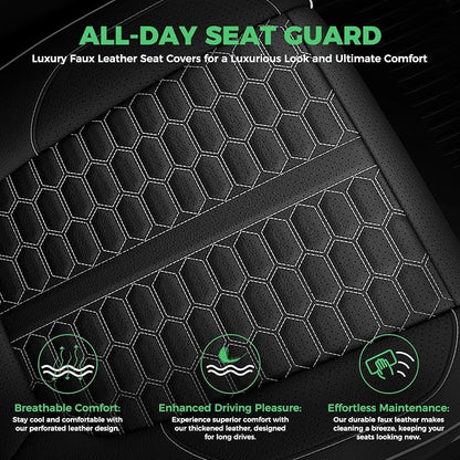 Custom Leather Seat Covers for Silverado/Sierra 1500 2019-2026, 2500HD 3500HD 2020-2026 Crew Cab Full Set with Jump Seat Cover (Armrest Storage Version Only), Truck Accessories