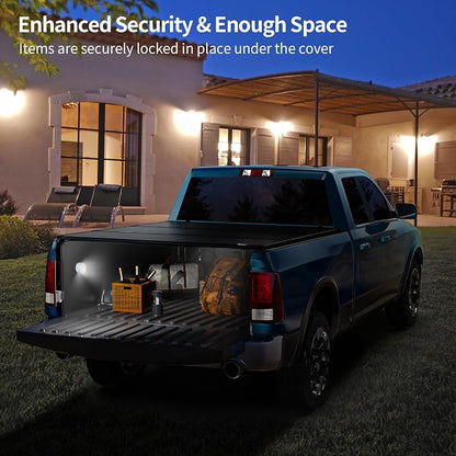 OEDRO FRP Hard Tri-fold Tonneau Cover Fold Truck Bed Covers Fit for 2017-2026 Honda Ridgeline with 5 Feet Bed