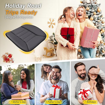 kingphenix 3-Piece Car Seat Cushion Set, 1.2inch Memory Foam Comfort, 2 Front Automotive Seat Cushions + Rear Bench Cushion, Non-Slip Bottom, Fits Sedan SUV Truck Van, Car & Office Chair, Dark Grey