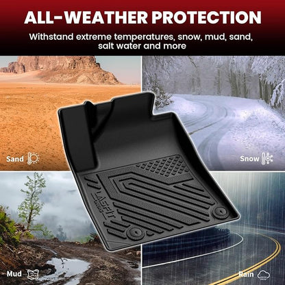 LASFIT Floor Mats & Cargo Mats for KIA NIRO EV 2025 2024 2023 (Not for PHEV), All Weather TPE Custom Fit Floor Liners for Kia NIRO EV 2023-2025 Full Set Car Mats, Black