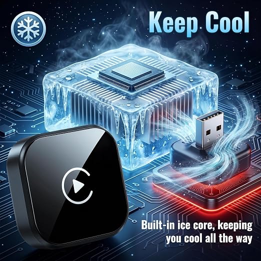 2 in 1 CarPlay Android Auto Adapter Mini USB for iPhone iOS10+ Android11+ | Mini USB Compact Design, Stable Smooth Connection, Plug and Play Easy Connection, All-in-one Car Multimedia Adapter
