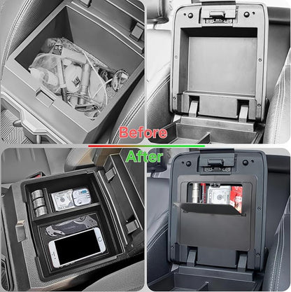 2PCS Centre Console Organizer Tray for Toyota 2024 2025 Tacoma(4th Gen) Accessories Armrest Storage Box and Hidden Storage Box Secret Compartment