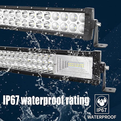LED Light Bar Kits - 32Inch Light Bars with 4 in LED Pods&Wiring Harness 12V 24V Driving Lamp Roof Bumper Off Road Work Light for Truck Camper Wagon Car Pickup Tractor Golf Cart ATV UTV SUV