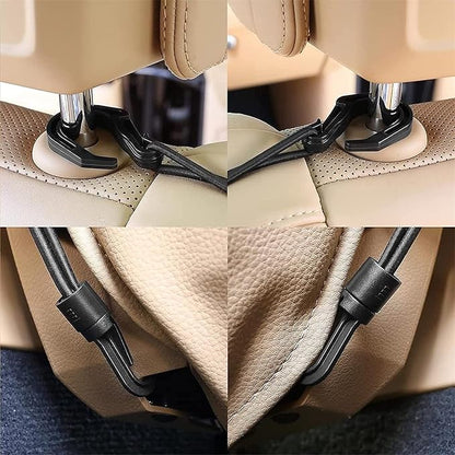3-Layer Car Mesh Organizer, Seat Back Net Bag, Barrier of Backseat Pet Kids, Cargo Tissue Purse Holder, Driver Storage Netting Pouch（Upgrade Stretch Length）