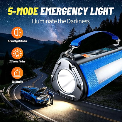 Car Battery Jump Starter with Air Compressor, 2500A Car Jumper Starter Portable150PSI, Battery Jumper Starter Portable Jump Box for Car Battery with 600LM,Jumper Cables, LCD Display