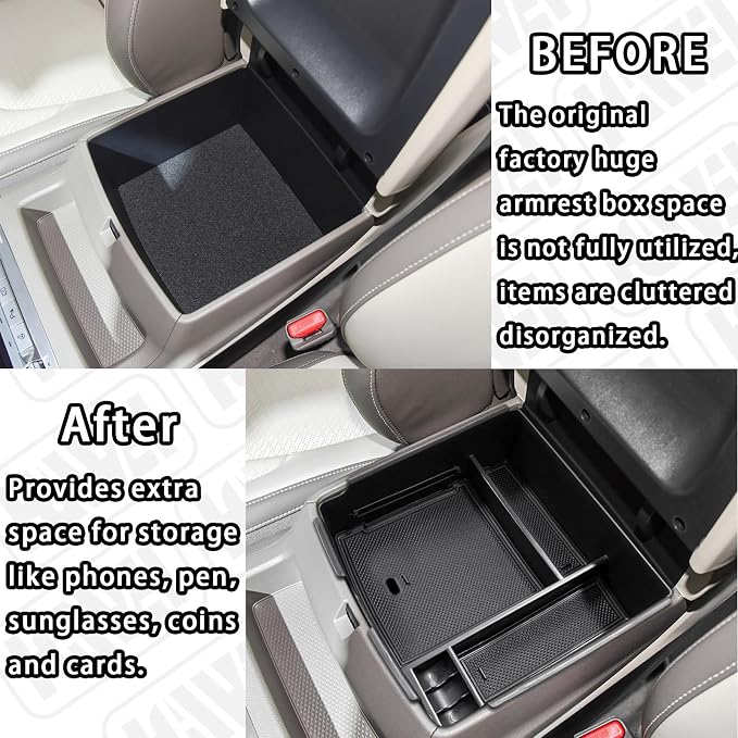 HGWEI Center Console Organizer Compatible with Kia Carnival KA4 MPV 2022 2023 2024 2025 2026 Accessories Armrest Storage Box, Secondary Insert Tray Coin Holder, Black