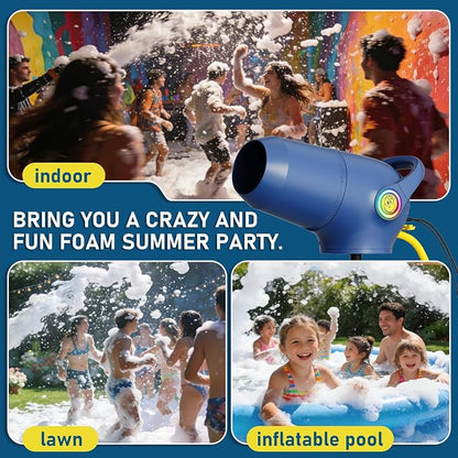 Party Foam Cannon, 3 Modes Foam Machine for Party, Adjustable Wind Speed Detachable Front Barrel, Foam Making Machine for Garden Backyard Pool Indoor (Foam Machine - Enhanced Version)