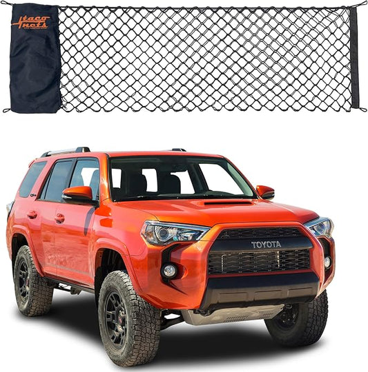 TacoNets Envelope Cargo Net for Toyota 4Runner - Fits 2010-2024 w/ 2nd Row - Upgraded 5mm Bungee - Integrated Storage Bag - Heavy Duty Hooks - Designed in USA