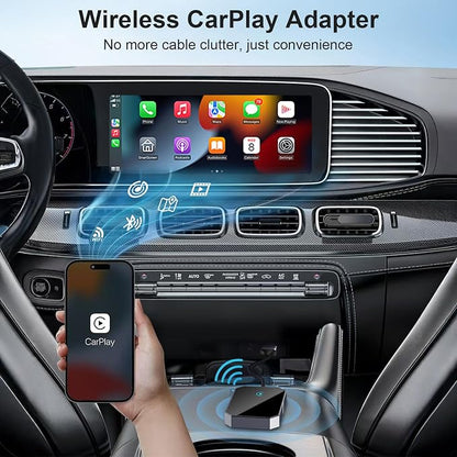 Wireless Carplay Adapter for iPhone, 2025 Upgraded Converts Wired to Apple CarPlay Wireless Adapter Compatible with iPhone iOS 10+ and Cars from 2015