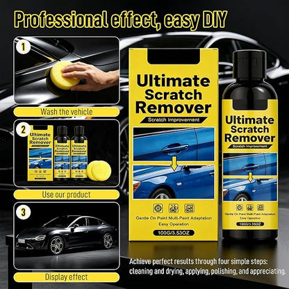 Scratch Remover for Vehicles, Car Scratch Remover Kit with Sponge, Upgrade Car Scratchs Remover for Deep Scratches in 60 Seconds, Quick Fix Removal Paste for Repair Scratche and Restore Shine (2pcs)