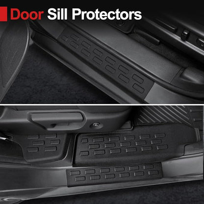 Floor Mats for 2016-2022 Honda Pilot 8 Passengers (No Elite Models), Cargo Mat with Backrest Mat All Weather Protection TPE Car Liner for Honda Pilot Door Sill Guards Accessories